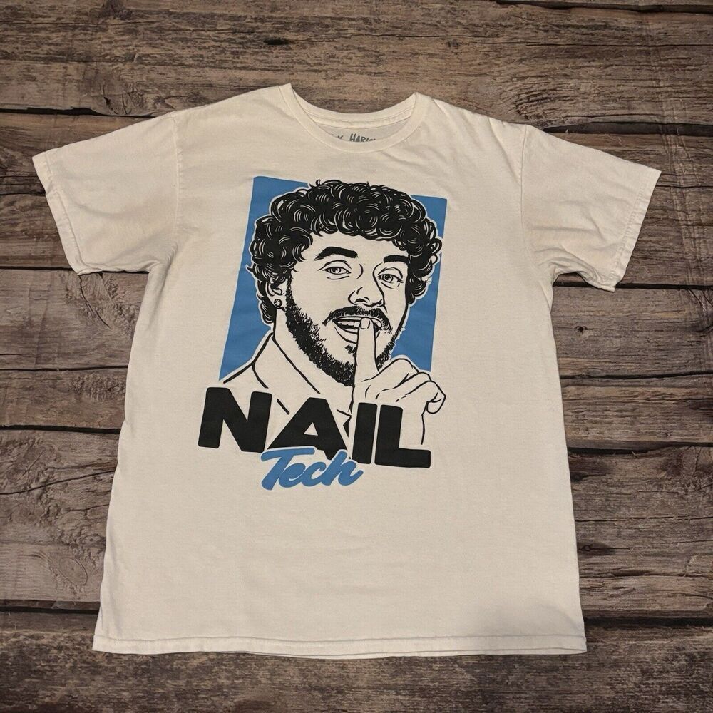 Jack Harlow Men's Nail Tech‎ Song Character Rapper Adult Music T-Shirt Medium